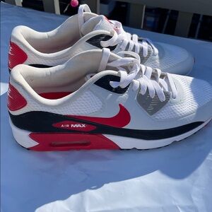 Nike Air Max White Golf 90 and Red Athletic Shoes